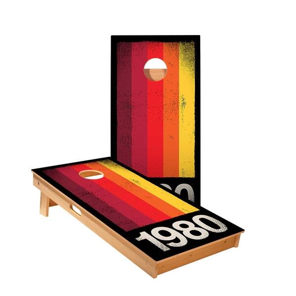 slide 2 of 5, 1980 Graphic Cornhole Boards NO Bags - Add Board Lights