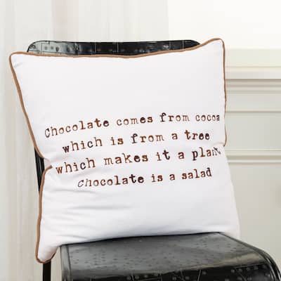 Rizzy Home Chocolate Salad Throw Pillow Cover