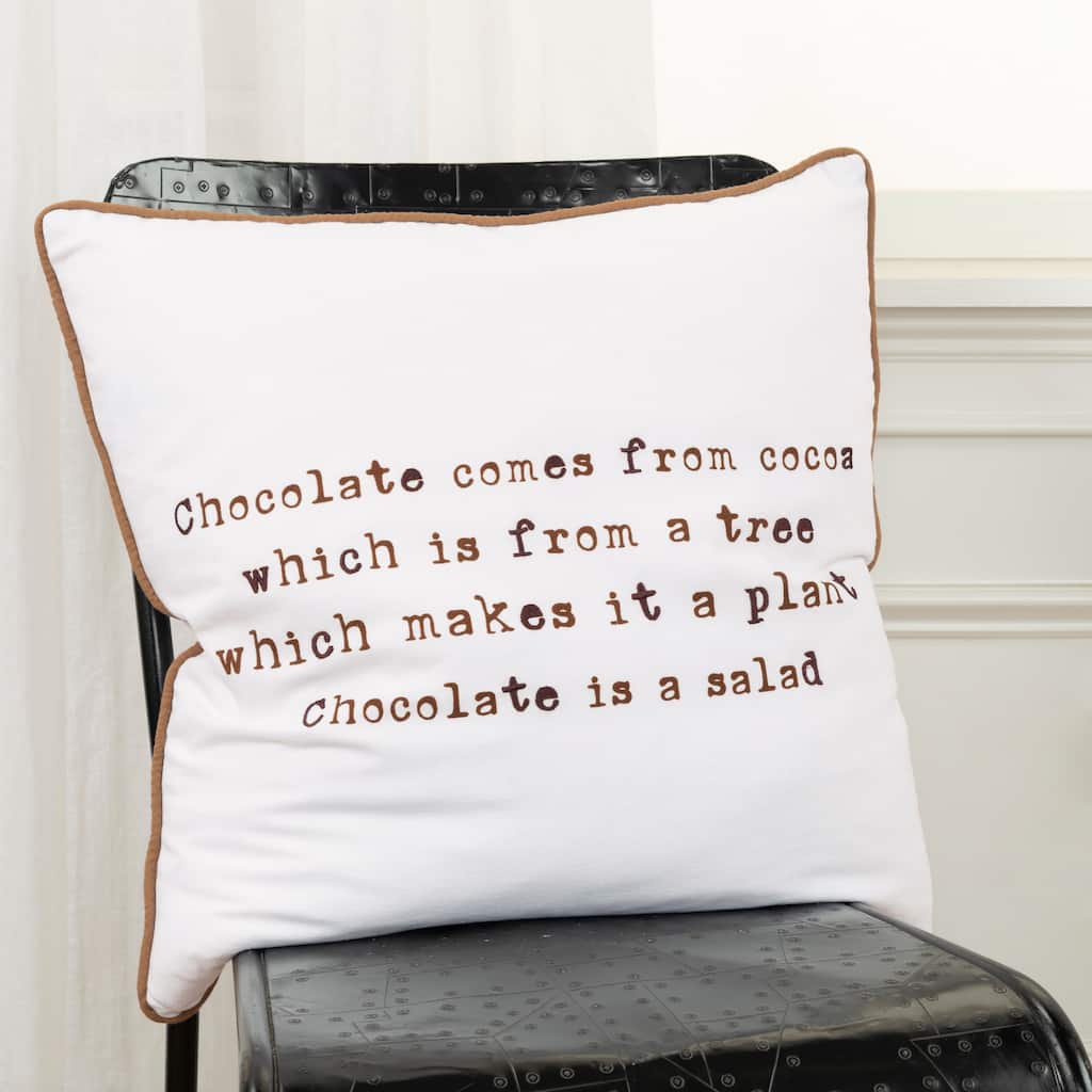 Rizzy Home Chocolate Salad Throw Pillow Cover