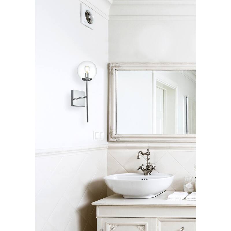 Nina 1 Light Clear Glass Wall Sconce