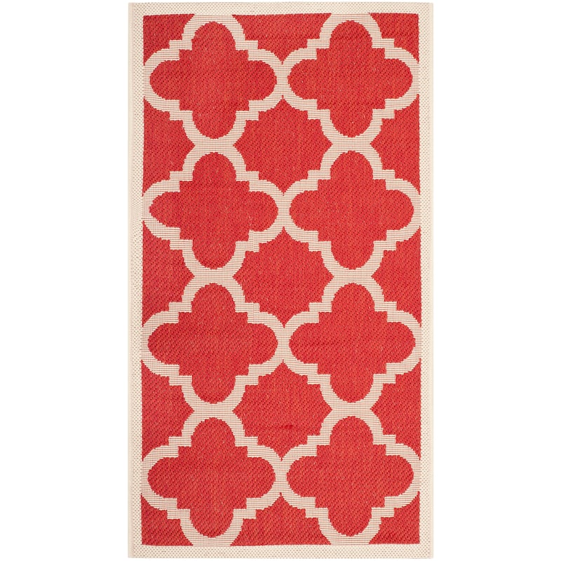 SAFAVIEH Courtyard Maryanne Indoor/ Outdoor Waterproof Patio Backyard Rug - 2' x 3'7" - Red