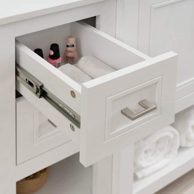 Linon Blakely Vanity with Mirror and 12-inch Side Cabinet