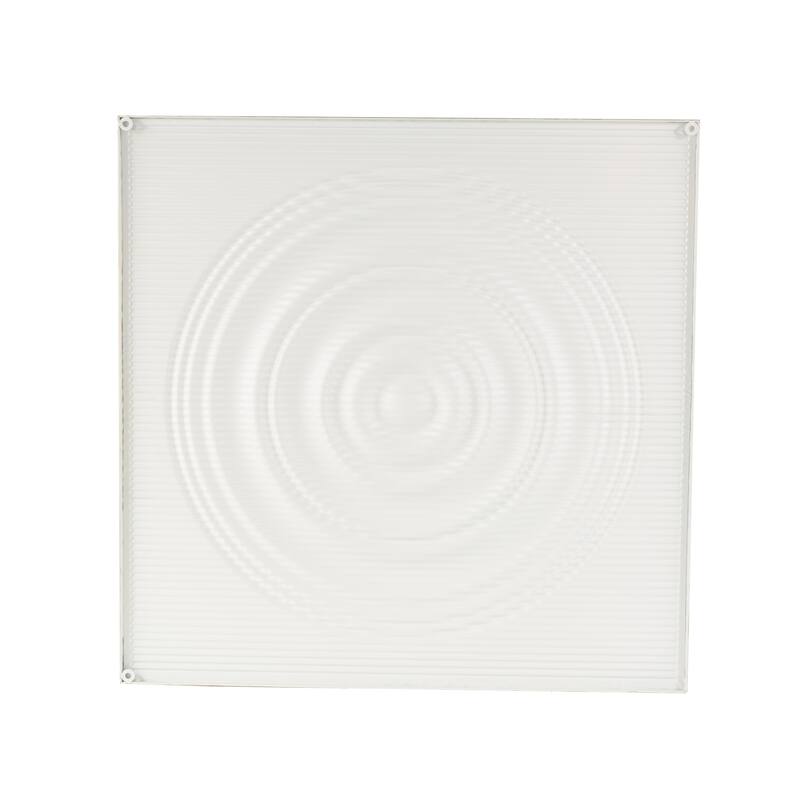 White Metal Ribbed Geometric Home Wall Decor with Brass Frame