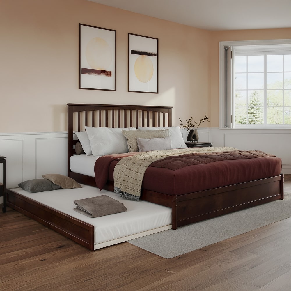 Everett Platform Bed with Panel Footboard and Twin XL Trundle