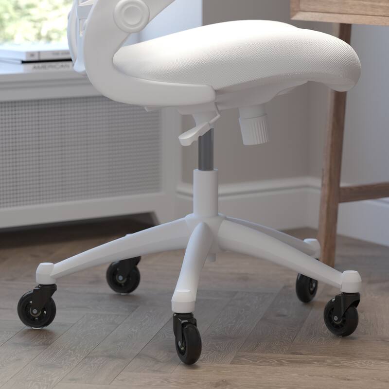 Ergonomic Swivel Task Chair with Roller Wheels & Flip Up Arms