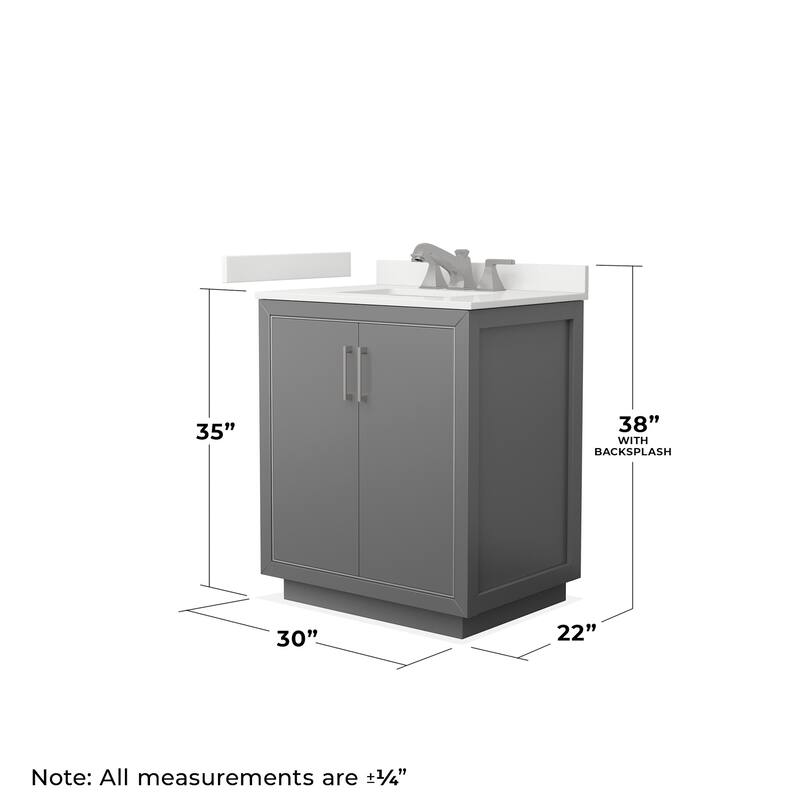 Wyndham Collection WCF111130S-QTZ-US3MXX Icon 30" Free Standing Single