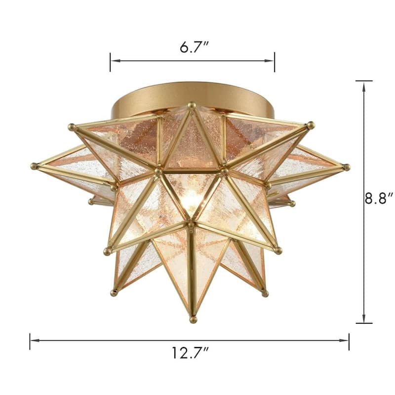 Venezia Seeded Glass Moravian Star Flush Mount Ceiling Light
