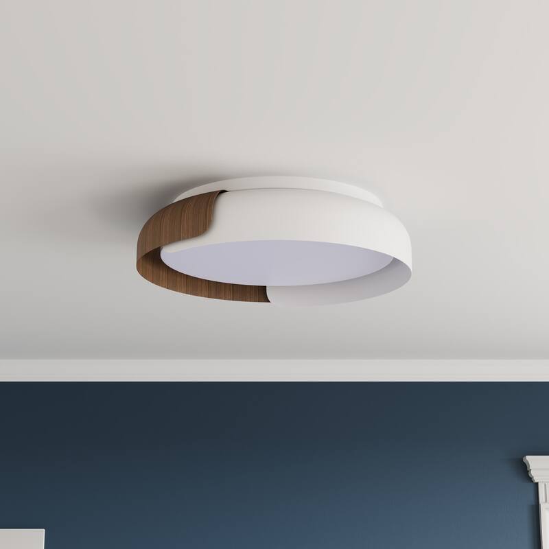 Modern Color Splicing LED Flush Mount Ceiling Light with Acrylic Shade