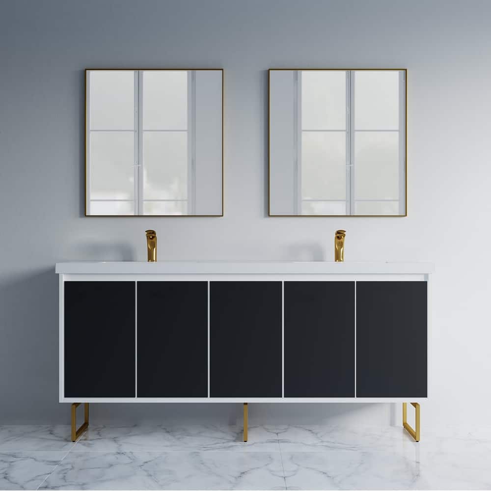 Kennan 72" Double Bathroom Vanity Set with Rectangle Legs