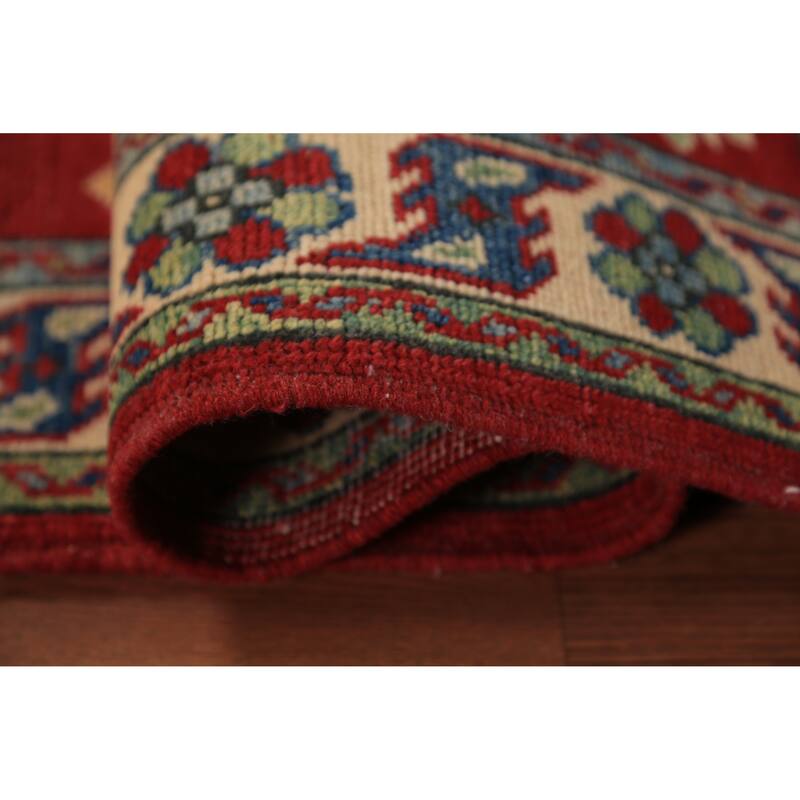 Red Kazak Foyer Rug Hand-Knotted Wool Carpet - 2'9" x 4'0"