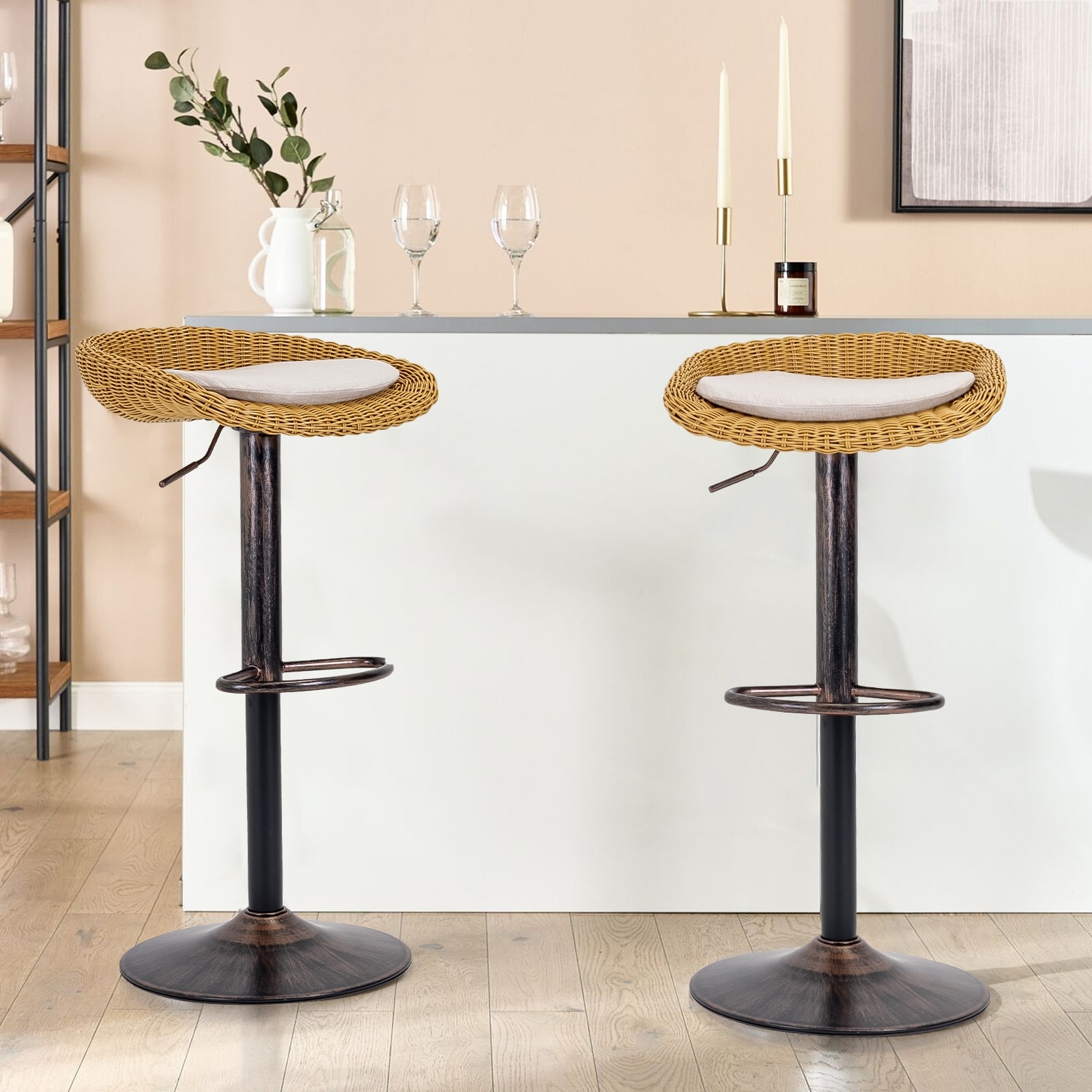 Bar stools on sale with wicker seats
