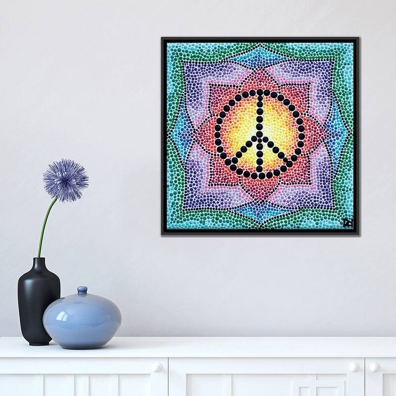 iCanvas "Mandala Peace" by Nadya Al-Haroun Framed Canvas Print