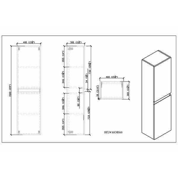 Baillie 16'' Wall Mounted Linen Cabinet