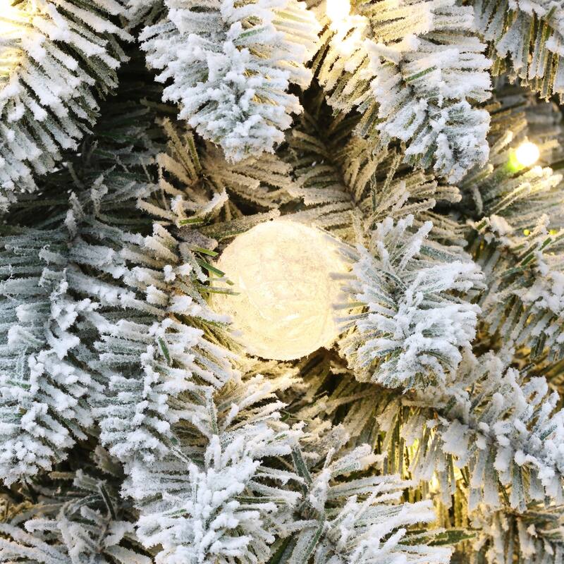 6Ft Pre-Lit Flocked Pencil Artificial Christmas Tree - 72" H x 27.6" Diameter