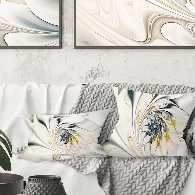 Designart Stained Glass Floral Modern Throw Pillow