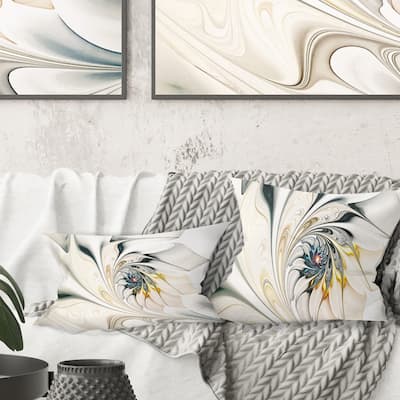 Designart Stained Glass Floral Modern Throw Pillow