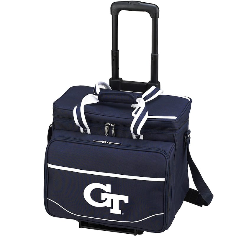 NCAA Georgia Tech Yellow Jackets Insulated Equipped Picnic Cooler for Four on Wheels