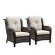 preview thumbnail 62 of 89, Outdoor Wicker High Back Club Chair with Cushions (Set of 2)