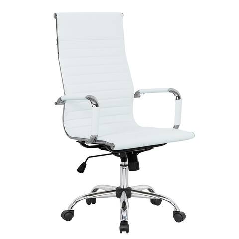 LeisureMod Harris Leather Adjustable High Back Task Office Chair