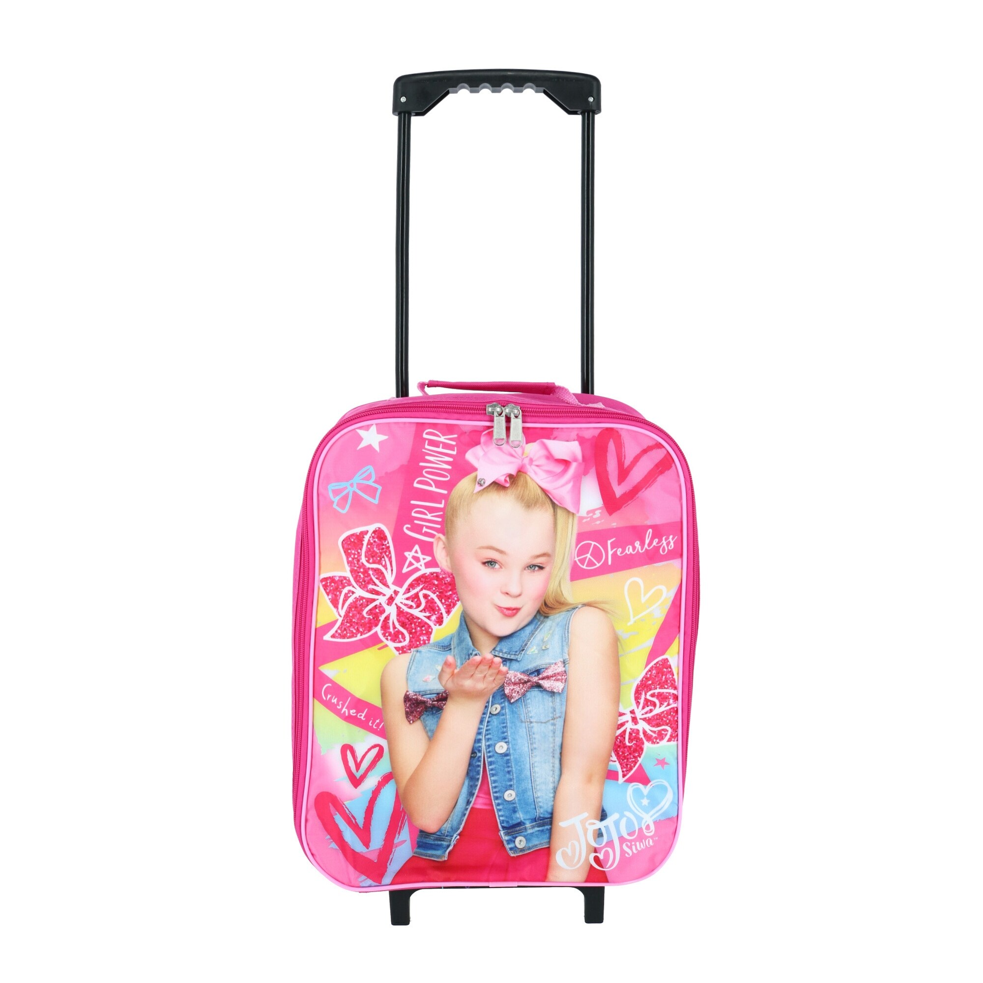girl luggage rolling