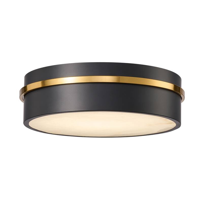 Artcraft Dax Integrated LED Flush Mount - Black with Brass Accent