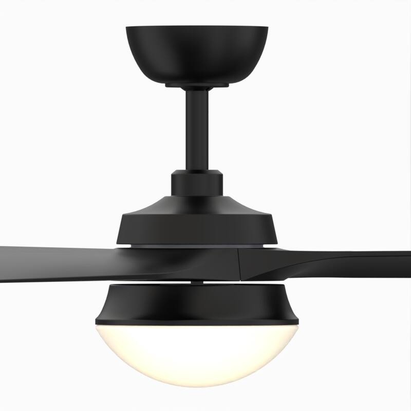 Barlow 52 inch Indoor/Outdoor Ceiling Fan with LED CCT Select Light Kit Black with Black blades