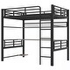 preview thumbnail 15 of 14, Full Size Metal Loft Bed Frame wStorage Shelf and LED Light