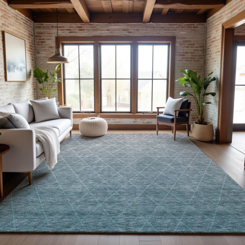 Premium Washable Super Soft Ombre Diamonds Mayfield Rug - Teal - 3' x 5'