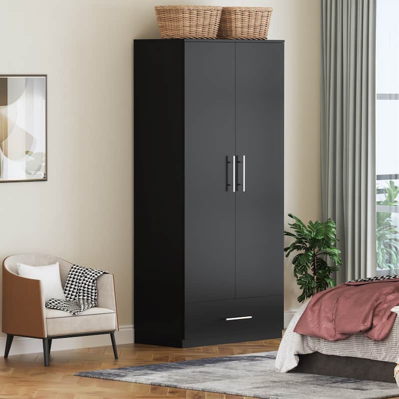 South Shore 2Door Wardrobe Armoire with Storage Drawer and hanging rod