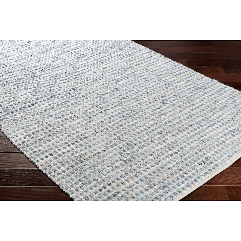 Hand-Woven Canoas Cotton/Leather Area Rug (9' x 13')