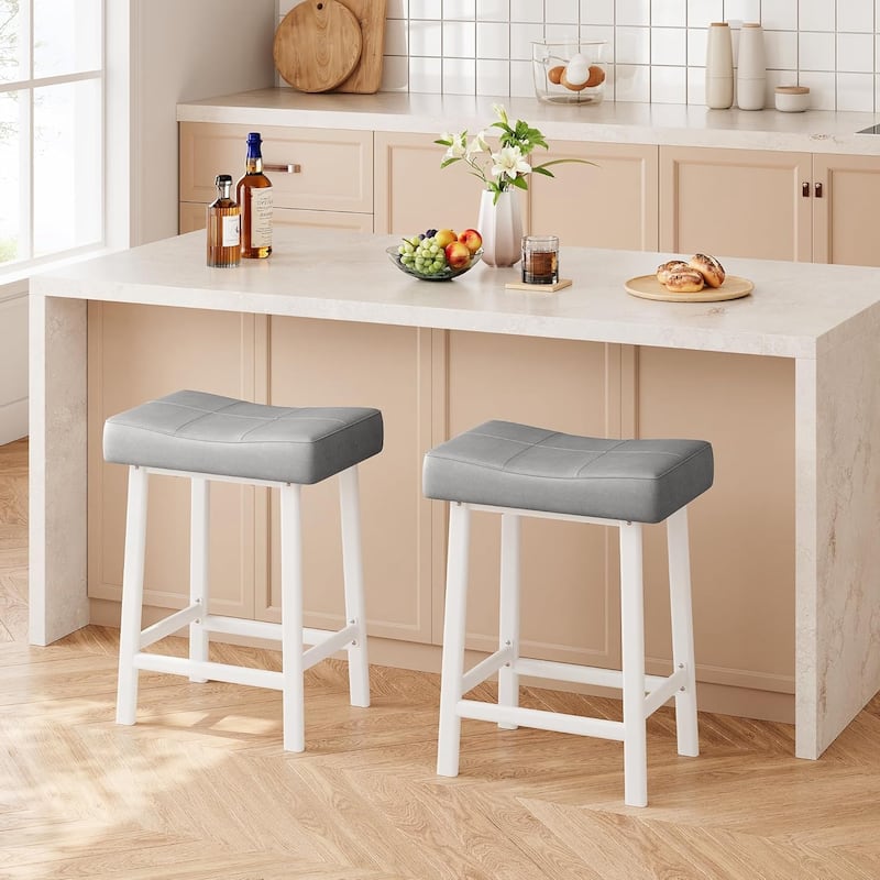 24-Inch Bar Stools, Ergonomic Saddle Seat, 2pcs