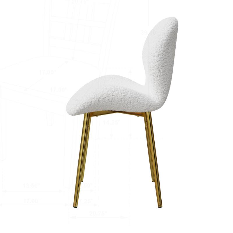 Modern Minimalist Dining Chairs Set with Sturdy Metal Legs and Comfortable Backrest