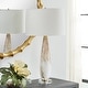 preview thumbnail 3 of 5, Uttermost Lyra White & Gold Table Lamp - 29"H,   Shade 10"H x 15"Dia.