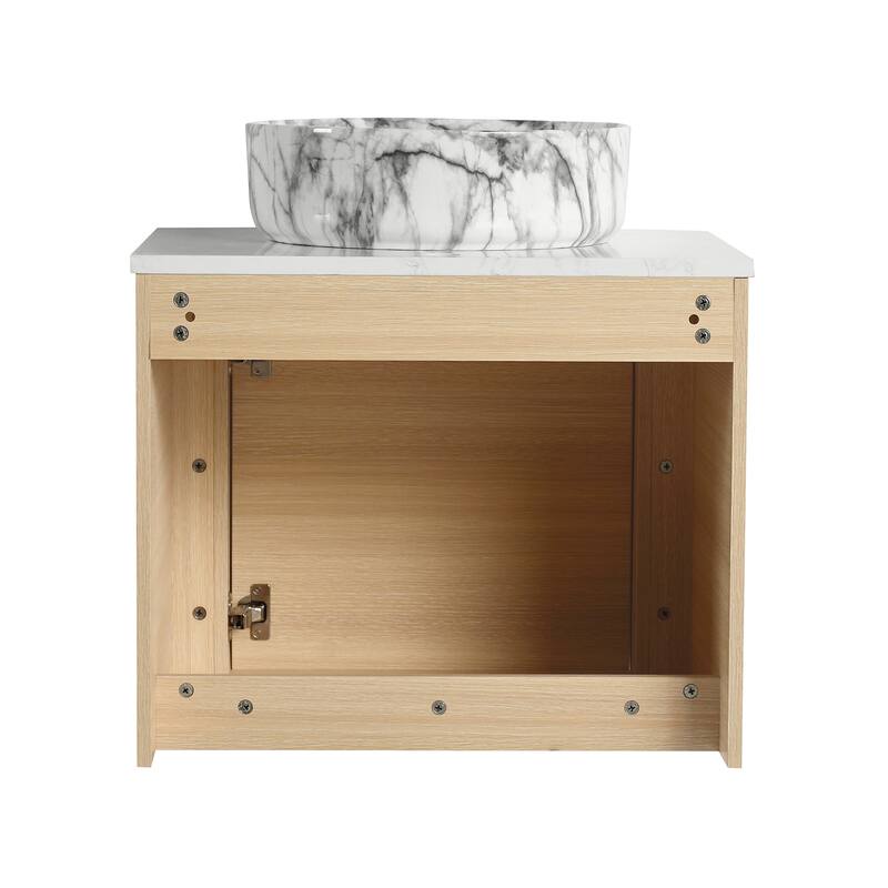 Bathroom Vanity With Sink In 24/30 Inch, Floating Bathroom Vanity With Soft Close Door