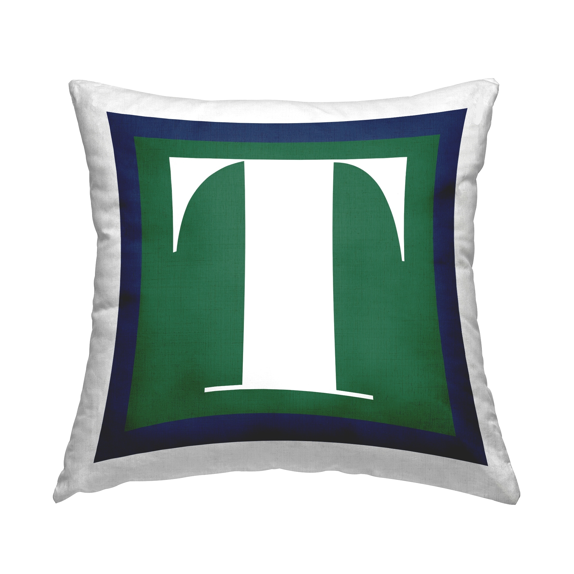 Stupell Bold Green Letter Throw Pillow Design by Lil' Rue