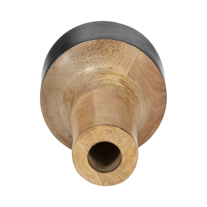 Sagebrook Home Modern Neutral Mango Wood Brown/Black Cylinder Tone Natural Vase
