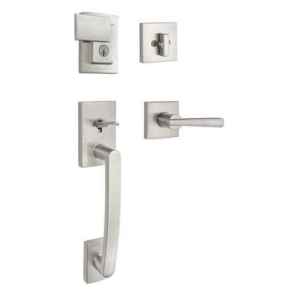 Baldwin 180SPHxSPL-SQR-SMT Spyglass Single Cylinder Keyed Entry Handleset from the Prestige Collection
