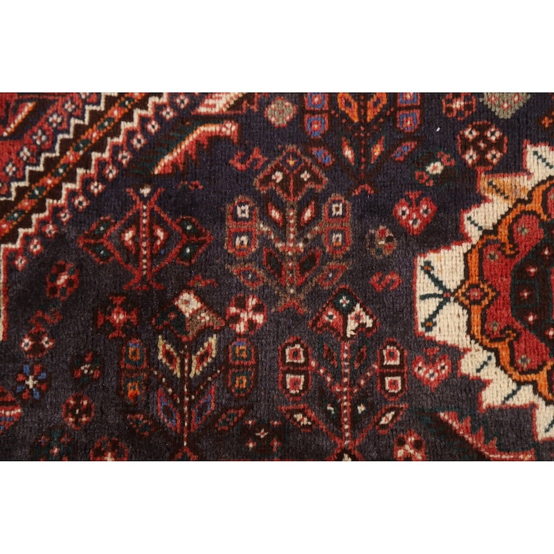 Vegetable Dye Shiraz Persian Vintage Area Rug Handmade Wool Carpet - 5'11"x 9'1"