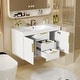 preview thumbnail 3 of 15, 30" Floating Bathroom Vanity Cabinet with Undermount Resin Sink, Wall Mounted Bathroom Storage Cabinet with 2 Drawers, White