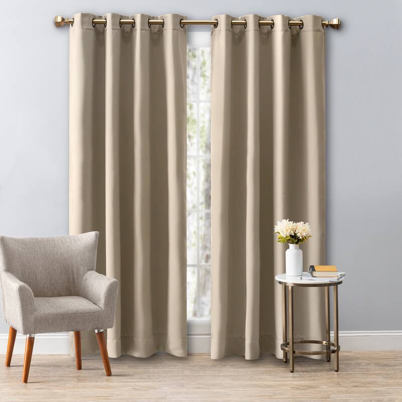 Ultimate Black Out Grommet Curtain Pair - 56 x 72 - Putty