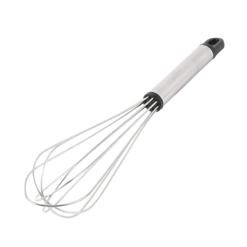 Restaurant Kitchen Metal Egg Whisk Milk Balloon Wire Beater Blender Silver Tone - Black,Silver Tone