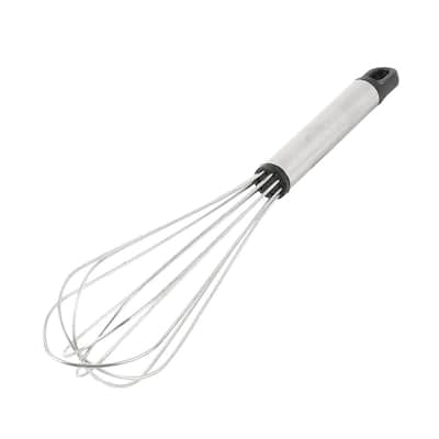 Restaurant Kitchen Metal Egg Whisk Milk Balloon Wire Beater Blender Silver Tone - Black,Silver Tone