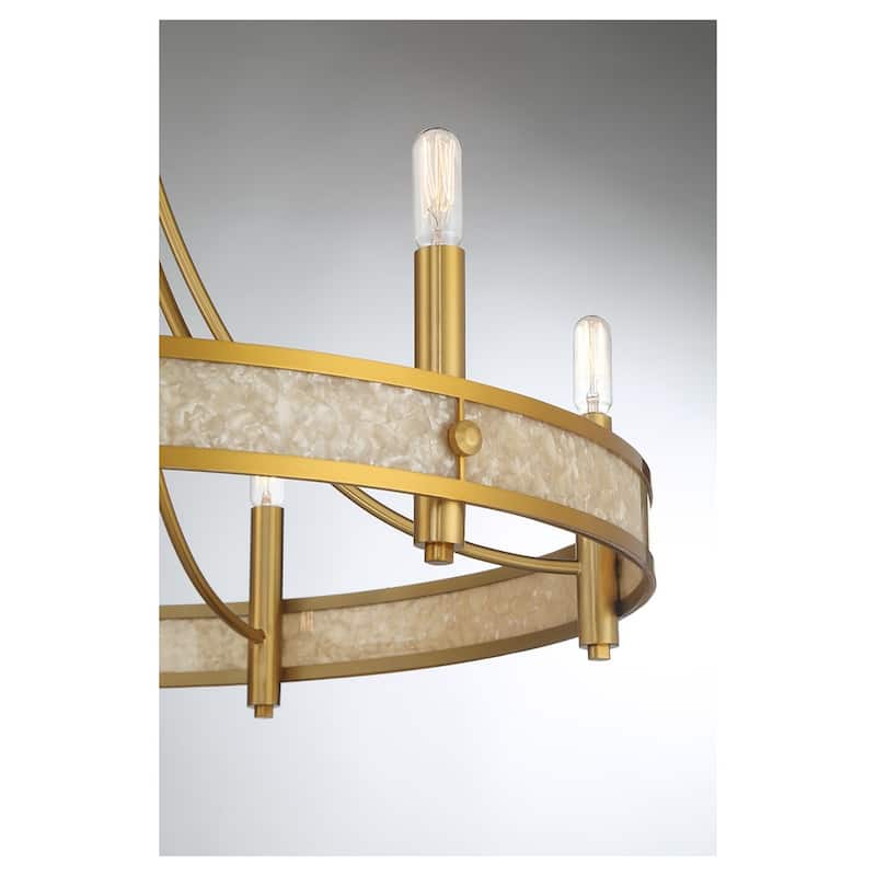 Warm Brass Six Light Chandelier from the Camden Collection