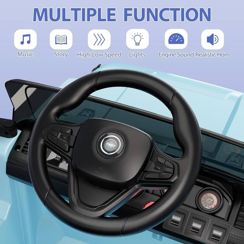 Electric Toy Car, 12V Kids Ride on Car with Remote Control Best Gift for Boys Girls, Light Blue
