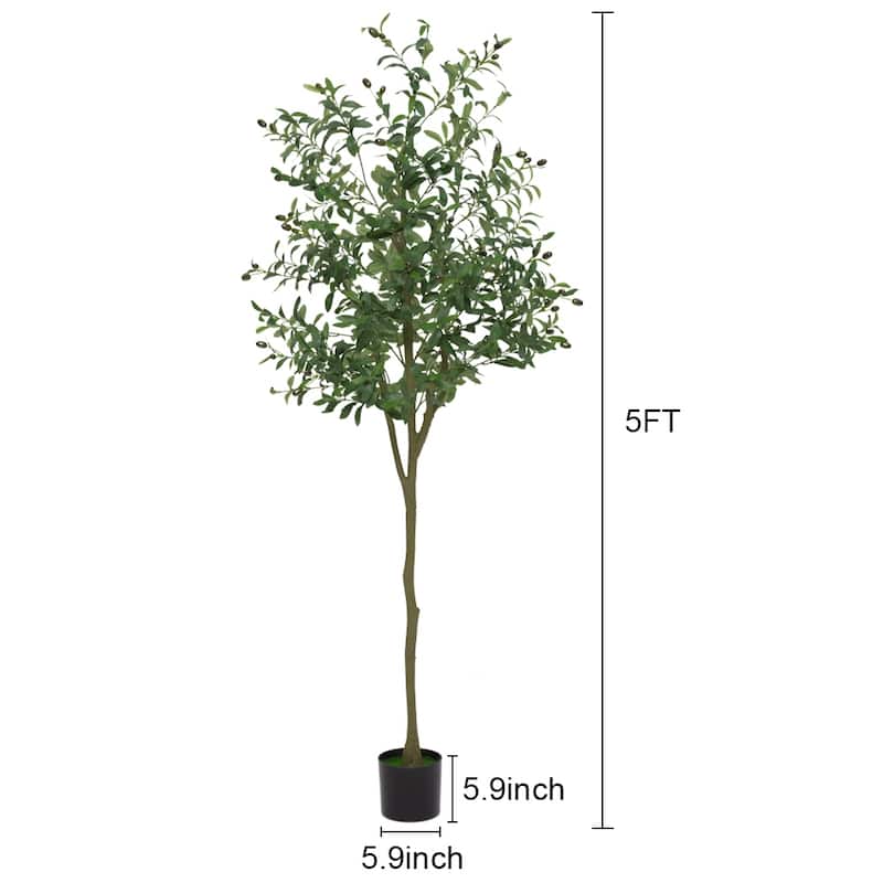 Olive Tree Artificial Plant In Black Pot