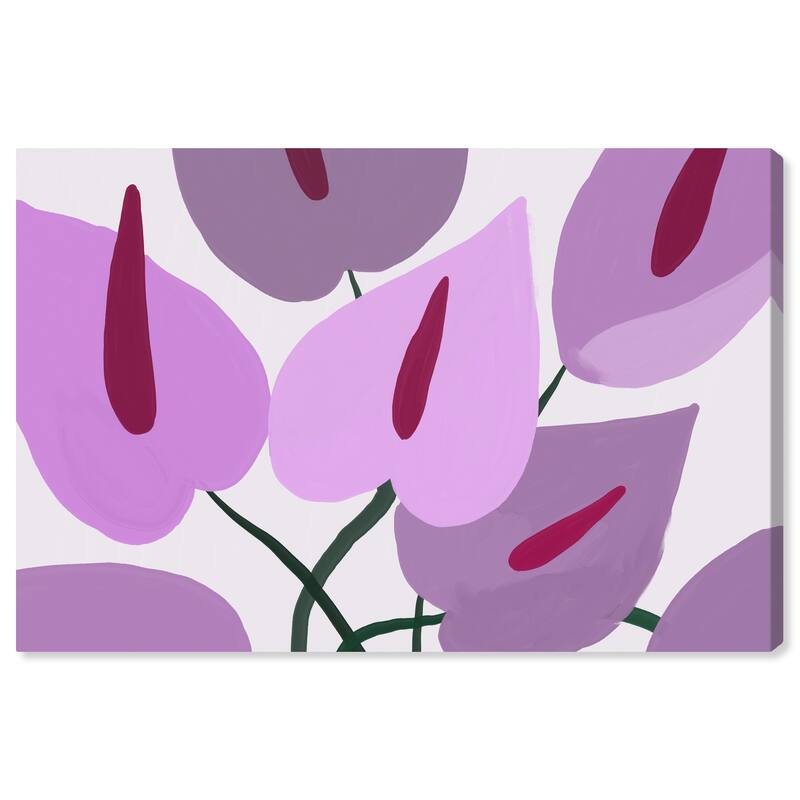 Wynwood Studio Canvas Floral and Botanical Purple Calla Flowers Purple Modern & Contemporary Wall Art Canvas Print - 24 x 36