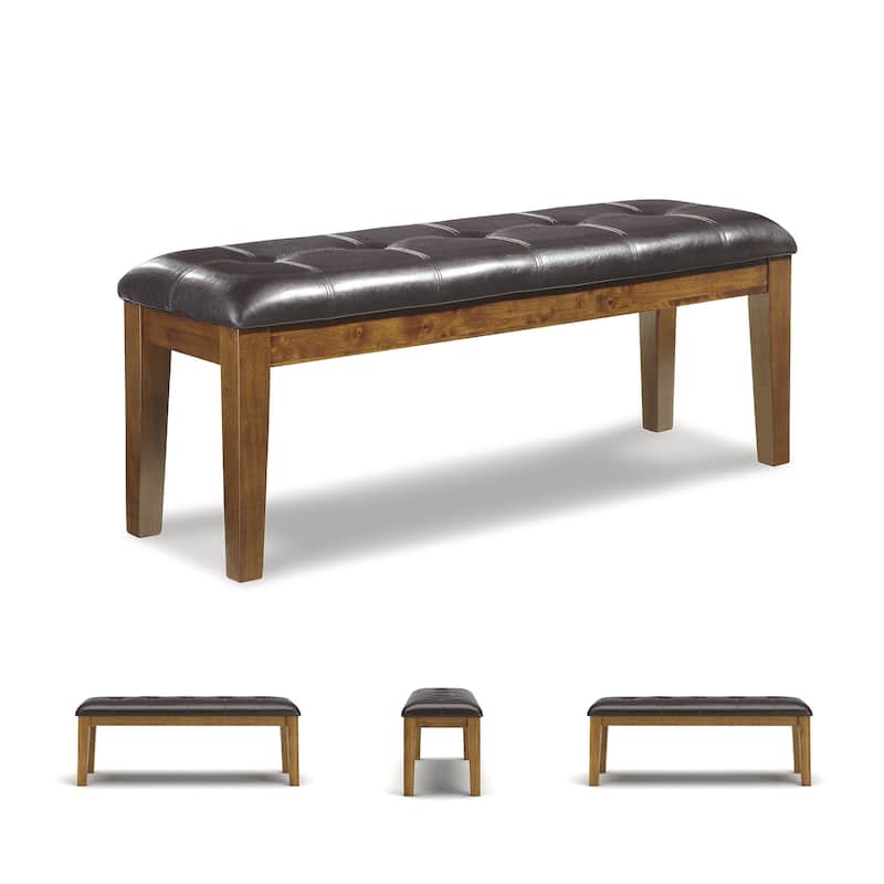 Signature Design by Ashley Ralene Brown Leatherette Dining Bench - 49.75" W x 16.25" D x 18.5" H