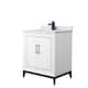 Option White, Black Trim, Carrara Marble Top