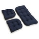 preview thumbnail 7 of 20, Twill 3-piece Indoor Settee Cushion Set Navy