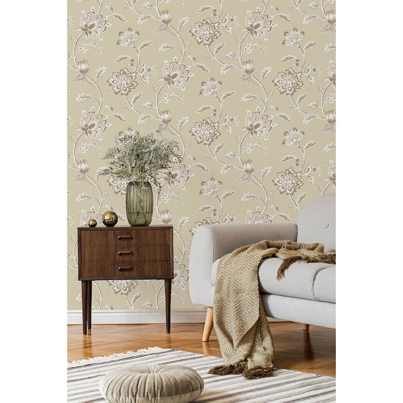 Fine Decor Juliette Light Yellow Jacobean Wallpaper